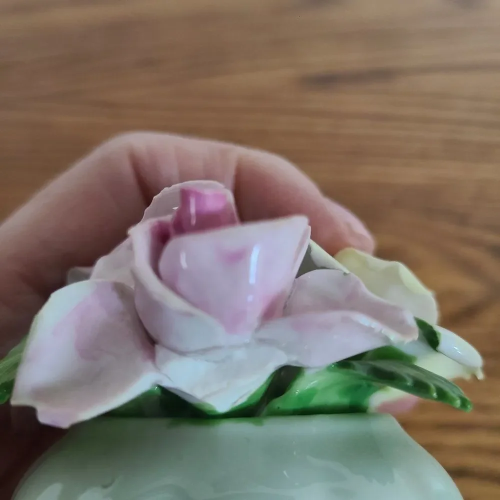Vintage Radnor Bone China Mini Floral Bouquet Vase Capodimonte Porcelain